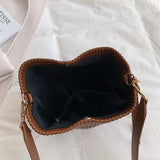 Women PU Leather Bucket Crossbody Bags Solid Shoulder Bags Female Daily Small Me