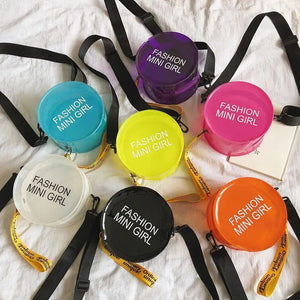 Women Transparent Candy Hand-held Small Round Jelly Messenger Shoulder Bag