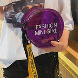 Women Transparent Candy Hand-held Small Round Jelly Messenger Shoulder Bag