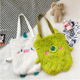 Japanese Funny Plush Handbag Embroidery Little Monster