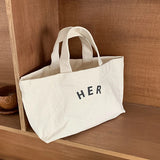 Women Canvas Lunch Bag Tote Box Picnic Storage Office Female