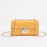 Women Small Square Bag Lock Chain Messenger Crossbody Bag