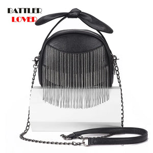Luxuey Tassel Handbag with Bow for Women