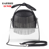 Luxuey Tassel Handbag with Bow for Women
