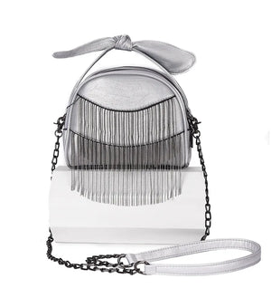 Luxuey Tassel Handbag with Bow for Women