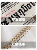Women Newspaper Print Shoulder Bag Messenger Envelope Clutch Purse