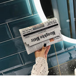 Women Newspaper Print Shoulder Bag Messenger Envelope Clutch Purse