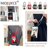 Women Lady Face Crossbody Shoulder Bag PU Leather Small Chain Handbag