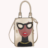 Women Novelty Face Crossbody Shoulder Bag Small Chain Purse Handbag