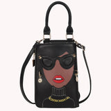 Women Novelty Face Crossbody Shoulder Bag Small Chain Purse Handbag