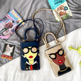 Women Novelty Face Crossbody Shoulder Bag Small Chain Purse Handbag