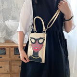 Women Novelty Face Crossbody Shoulder Bag Small Chain Purse Handbag
