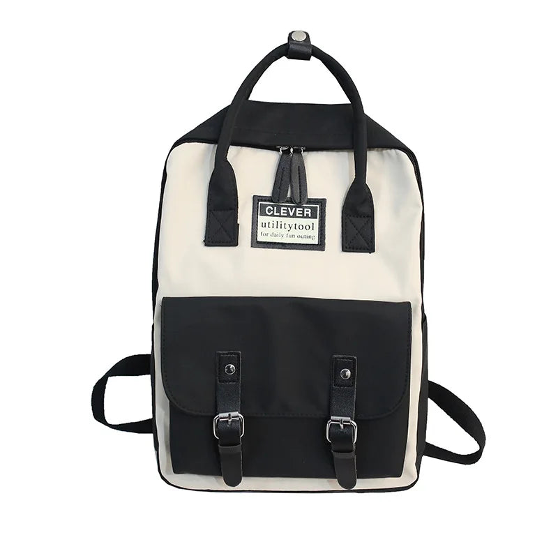 Women Nylon Backpack Waterproof School Bags for Teenagers Girls