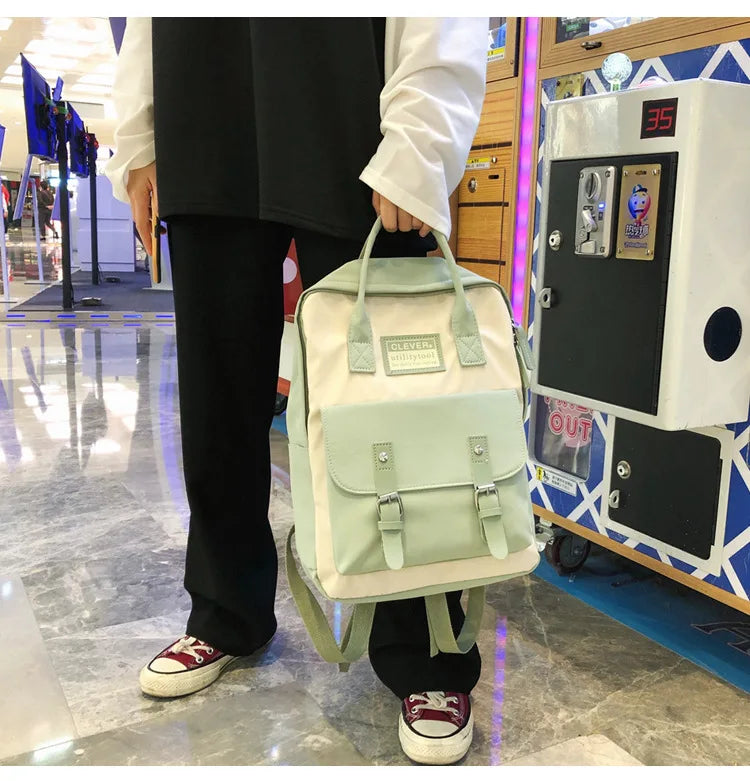 Nylon Candy Waterproof School Bags Teen Girls Backpack