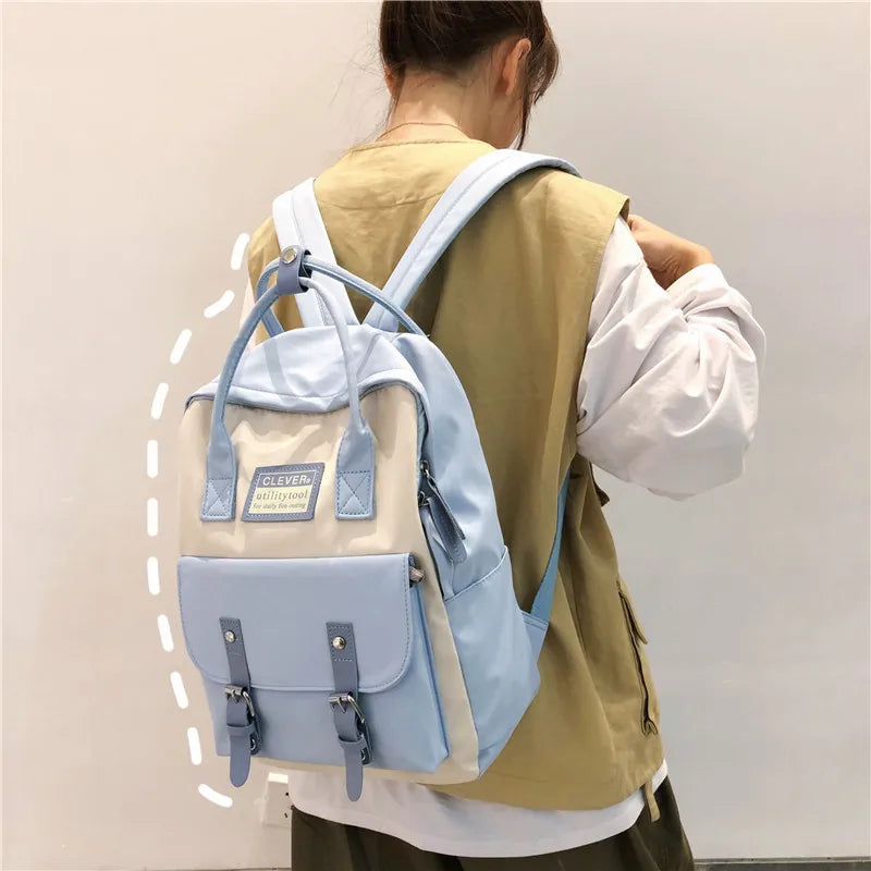 Nylon Candy Waterproof School Bags Teen Girls Backpack