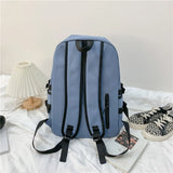 Nylon School Backpack for Girls Waterproof Patchwork Rucksack Mochila