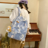 Women Nylon Backpack Candy Waterproof School Bags for Teenagers Girls