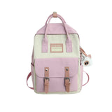 Nylon Waterproof School Bags for Girls Patchwork Backpack
