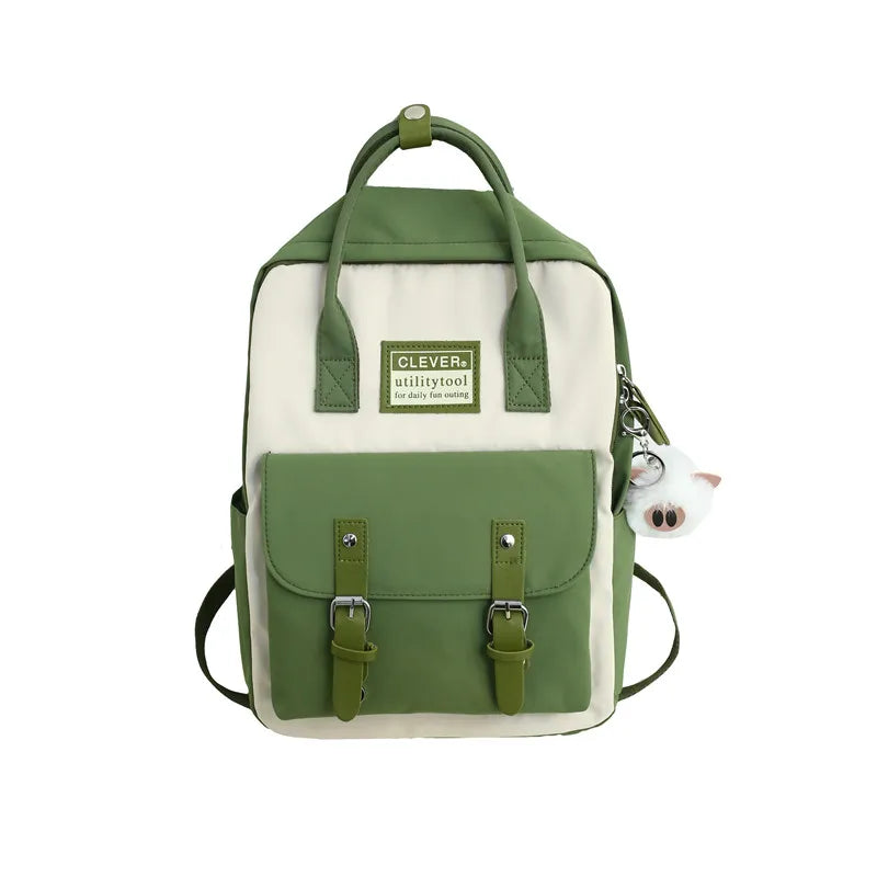 Nylon Waterproof School Bags for Girls Patchwork Backpack