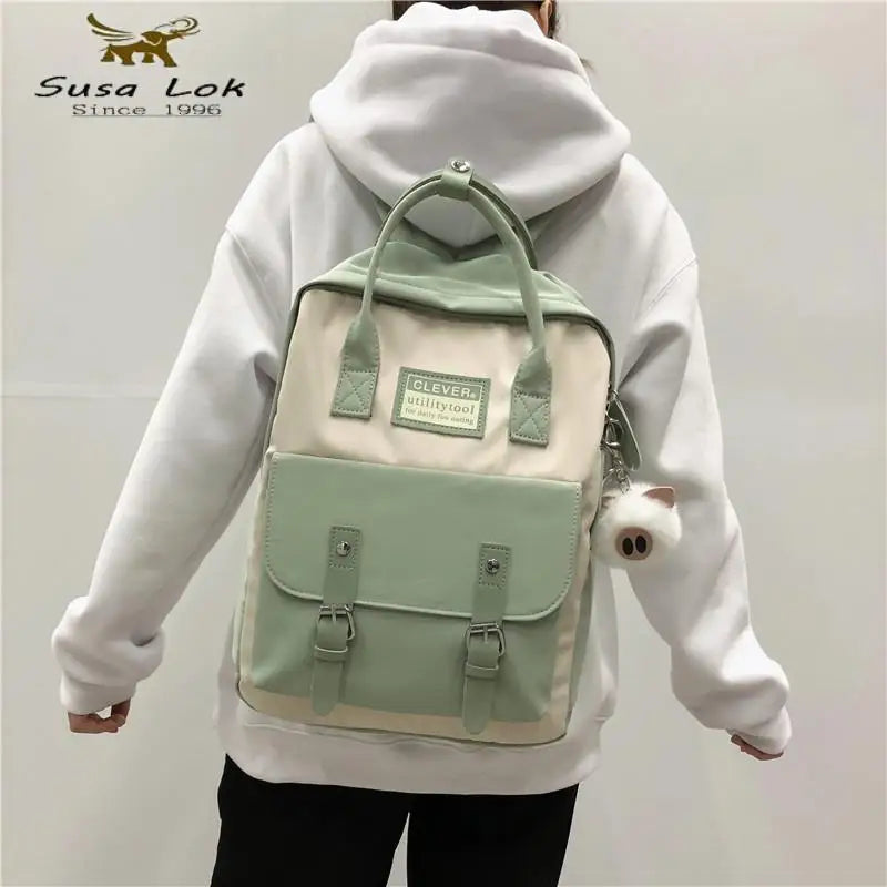 Waterproof Nylon Backpack for Teen Girls School