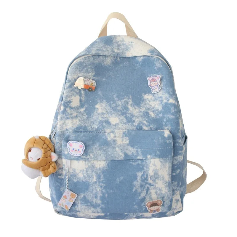 Women Nylon Backpack Candy Waterproof School Bags for Teenagers Girls