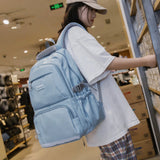 Waterproof nylon school backpack for girls