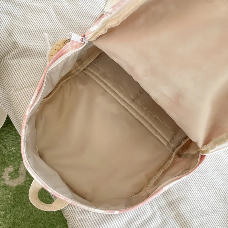 Women Nylon Backpack Candy Waterproof School Bags for Teenagers Girls