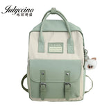Nylon Backpack Waterproof School Bags Teenagers Patchwork Female Rucksack