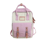 Waterproof Nylon Backpack for Teenagers Girls Patchwork Rucksack