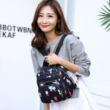 Waterproof Nylon Backpack Cute Cartoon Print Mini Shoulder Bag