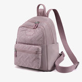 Heart Embroidered Nylon Backpacks for Women Plaid Shoulder Bags