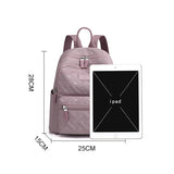 Heart Embroidered Nylon Backpacks for Women Plaid Shoulder Bags
