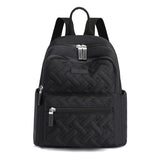 Heart Embroidered Nylon Backpacks for Women Plaid Shoulder Bags