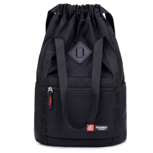 Women Nylon Backpacks Casual Drawstring Rucksack Multifunction Shoulder Bag