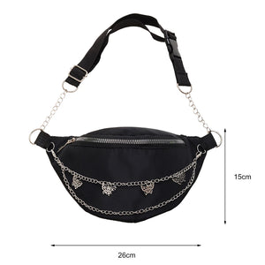 Women Nylon Butterfly Waist Bag Daily Traveling Commuter