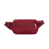 Women Nylon Chest Waist Pack Belly Solid Casual Waist Bag