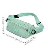 Women Nylon Chest Waist Pack Belly Solid Casual Waist Bag