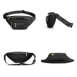 Women Nylon Sling Bag Zipper Pocket Waist Bag for Lady