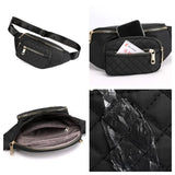 Women Nylon Sling Bag Zipper Pocket Waist Bag for Lady