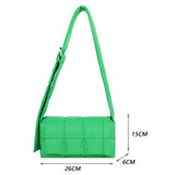 Women Nylon Cotton Padded Vertical Square Shoulder Bag Retro Bag Padded Handbag
