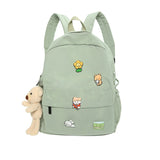 Women Nylon Backpack Bear Female Student College School Bag Badge