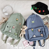 Kawaii Bear Nylon Backpack for College School Girls