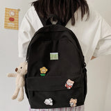 Kawaii Bear Nylon Backpack for College School Girls