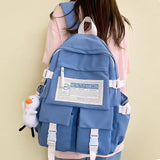 Nylon High Capacity Laptop School Bag Female College Backpack