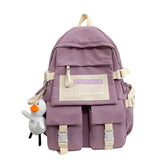 Women Nylon Laptop School Bag College Backpack