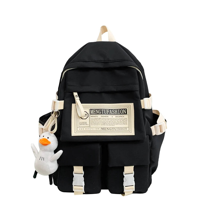 Nylon High Capacity Laptop School Bag Female College Backpack