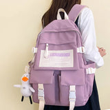 Nylon High Capacity Laptop School Bag Female College Backpack