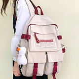 Nylon High Capacity Laptop School Bag Female College Backpack