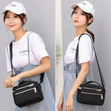 Women Nylon Shoulder Bag Waterproof Multi-pocket Handbag Crossbody