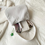 Small Underarm Nylon Shoulder Bag with Flower Pendant